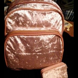 PinkVelvetMiniBag/matching wallet